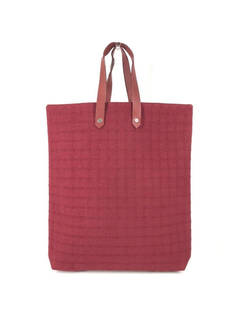 Hermes Tote Bag Amedaba GM Leather Canvas Red